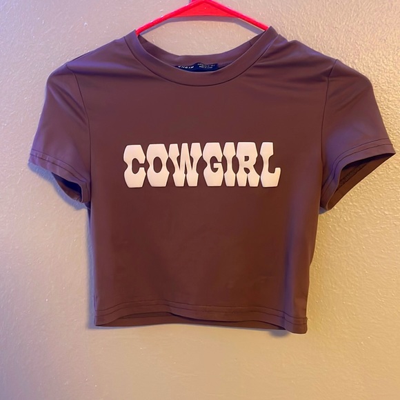 SHEIN | Tops | Shein Brown Cowboy Crop 